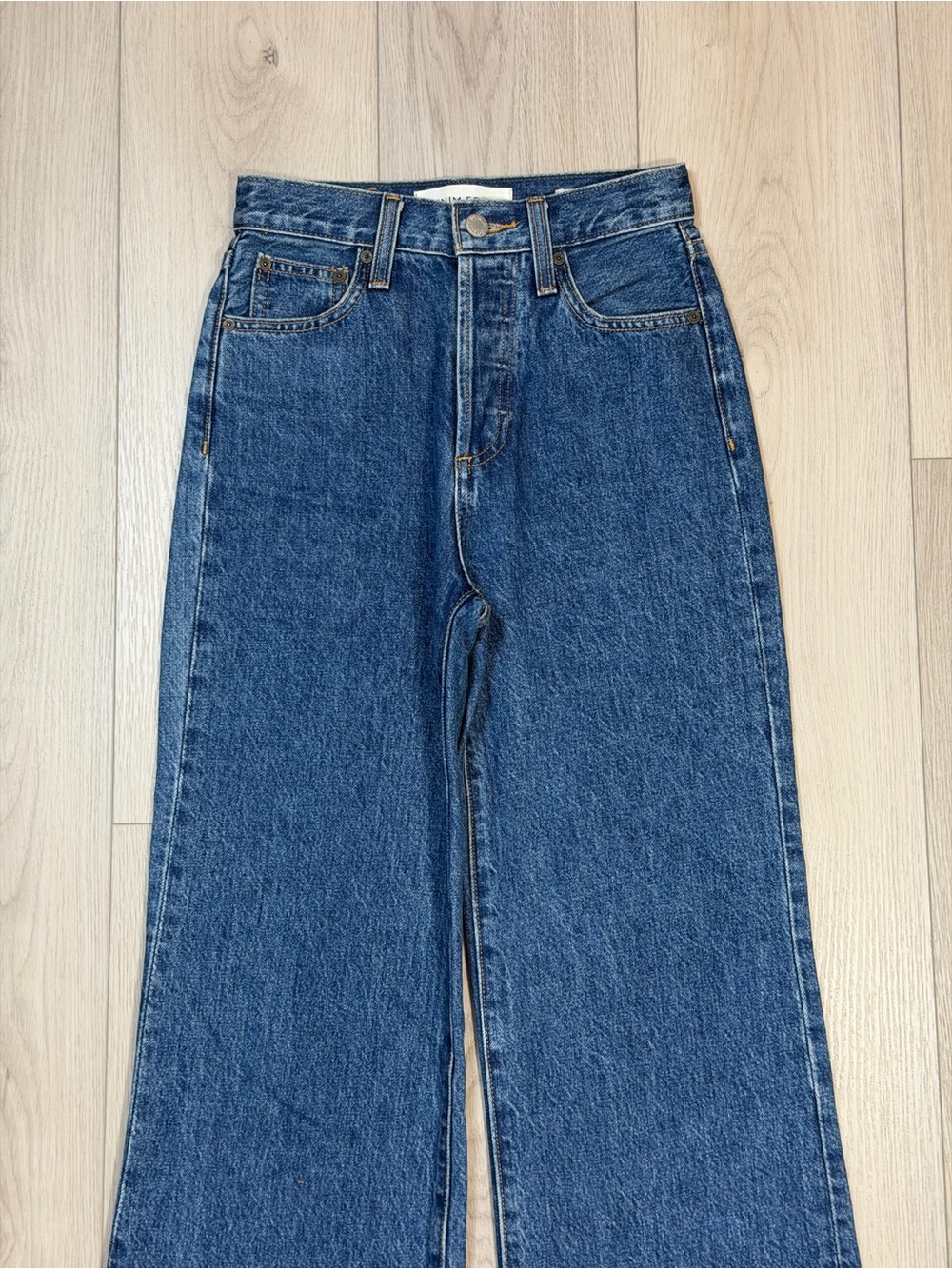 Denim Forum High-Rise Cropped Wide-Leg Jeans in Blue - Picture 3 of 9
